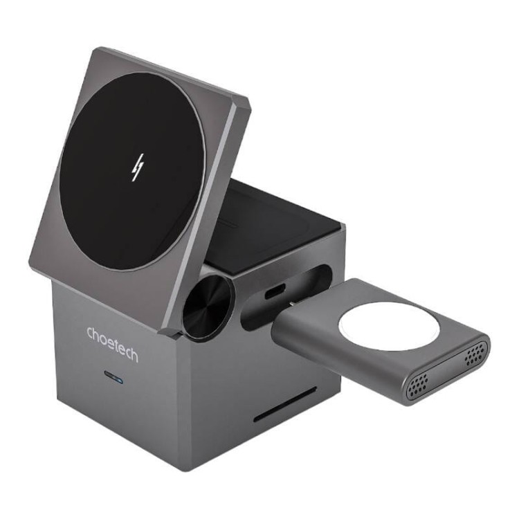 Ładowarka indukcyjna Choetech T632-F 3w1 15W (czarna) 1