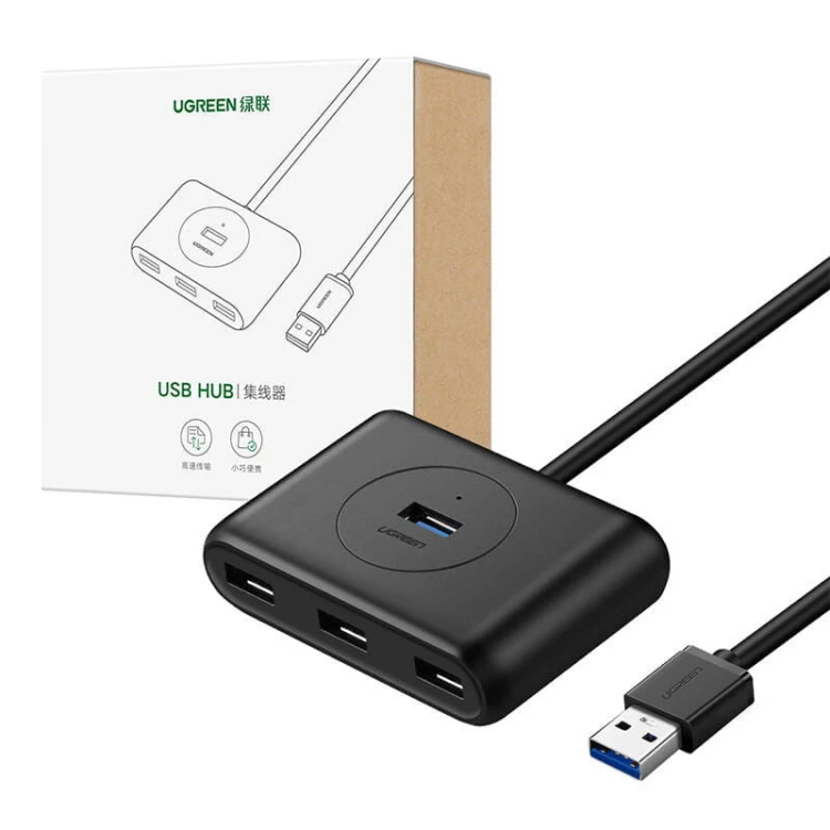 Hub Ugreen CR113 USB do 4x USB 3.0 5Gbps, 1m (czarny) 3