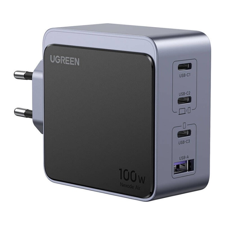 Ładowarka sieciowa Ugreen Nexode Air 100W, 3x USB-C, USB (szara) 1