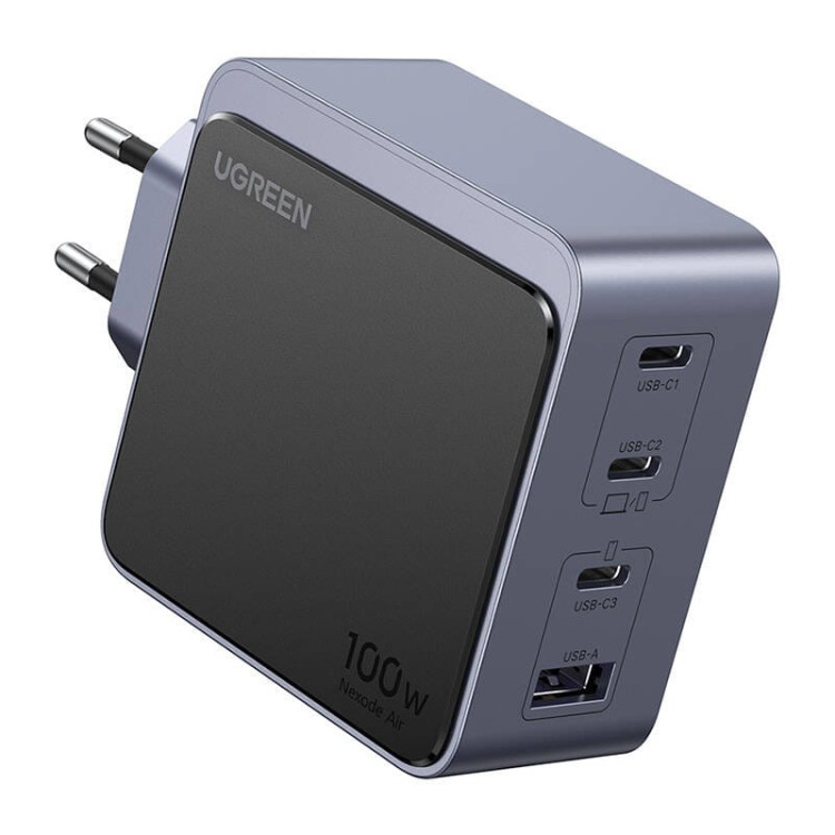 Ładowarka sieciowa Ugreen Nexode Air 100W, 3x USB-C, USB (szara) 2