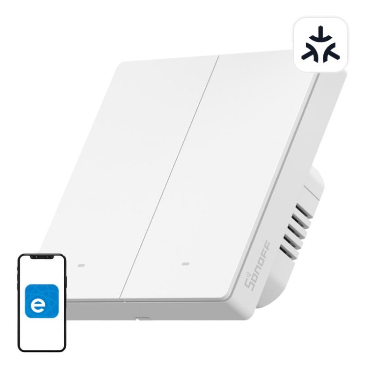 Inteligentny przełącznik ścienny WiFi SONOFF M5-2C-86W Matter (2-kanałowy) 1