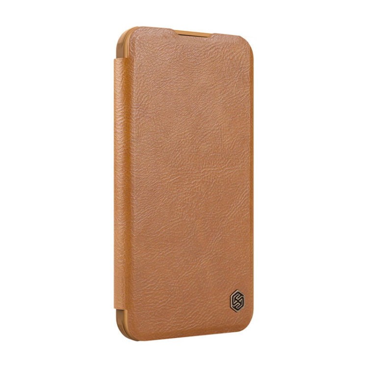 Etui Nillkin Qin Prop Leather iPhone 16 (brązowy) 1
