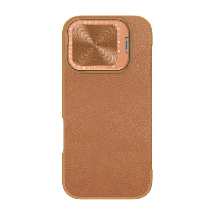 Etui Nillkin Qin Prop Leather iPhone 16 (brązowy) 2