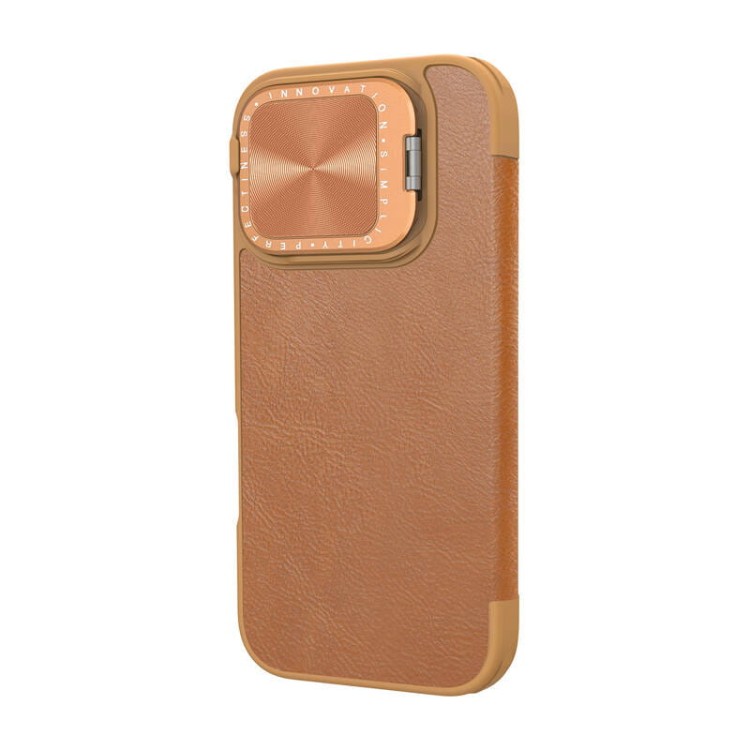 Etui Nillkin Qin Prop Leather iPhone 16 (brązowy) 3