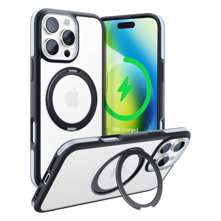 Etui Torras Ostand R Fusion dla iPhone 16 Pro (Czarne) 4