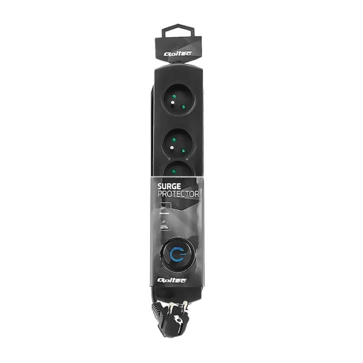 Listwa zasilająca Qoltec 50104 (1,5m; kolor czarny)