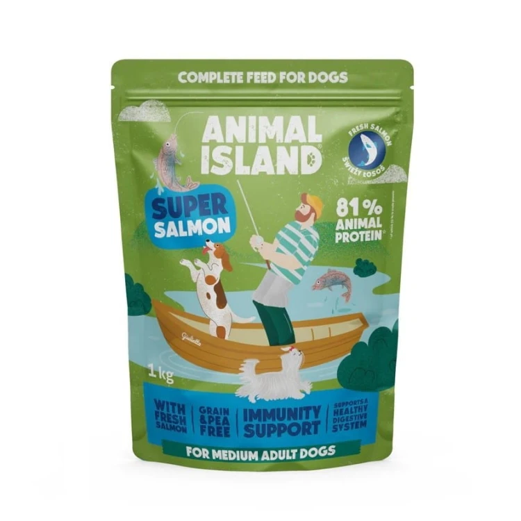 ANIMAL ISLAND łosoś sucha pies 1 kg