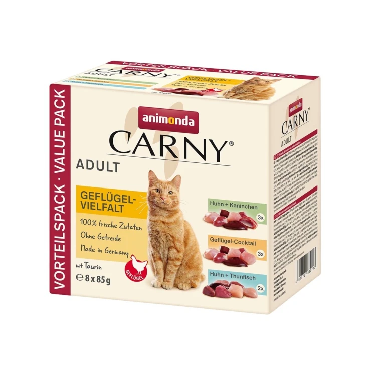 ANIMONDA Carny vielfalt drób mix kawałki 8x85g