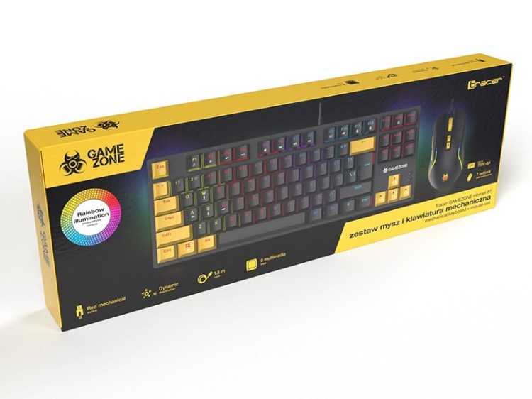 TRACER GAMEZONE ZESTAW KLAWIATURA+MYSZ HORNET87 USB