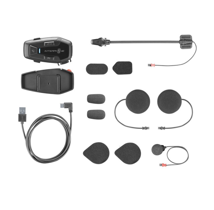 Intercom motocyklowy INTERPHONE U-COM 7R, komplet na 1 kask