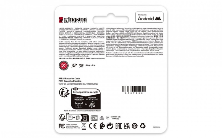 Karta pamięci Kingston Canvas Go Plus SDG4/1TB (1TB; Class U3, V30; Karta pamięci)