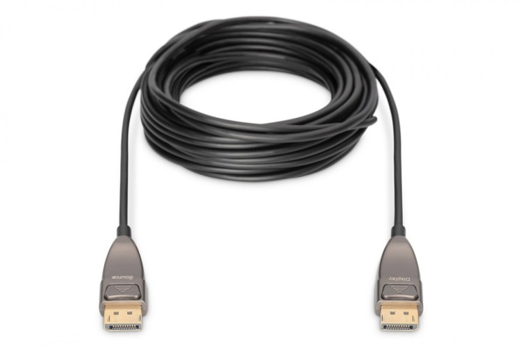 Kabel DP/DP M/M czarny 15m DisplayPort 1.4 Hybrydowy  AOC 8K 60Hz UHD