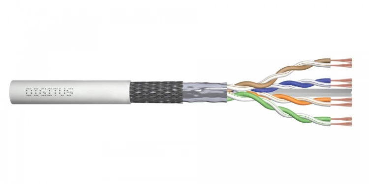 Digitus Kabel typu linka kat.6, SF/UTP, AWG 26/7, LSOH, 100m, szary, karton