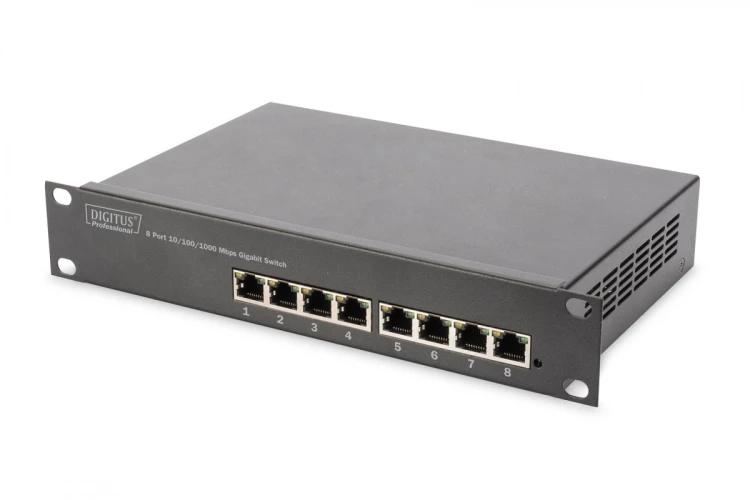 Digitus 8-portowy przełącznik gigabitowy, 10 cali, niezarządzalny
