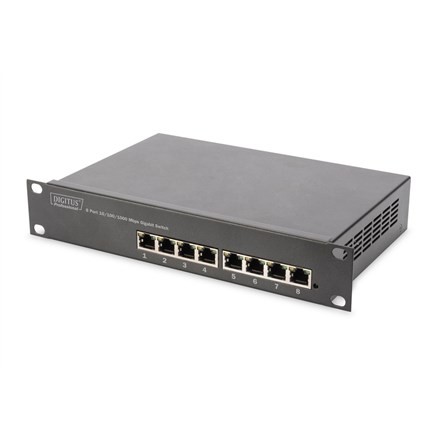 Digitus 8-portowy przełącznik gigabitowy, 10 cali, niezarządzalny