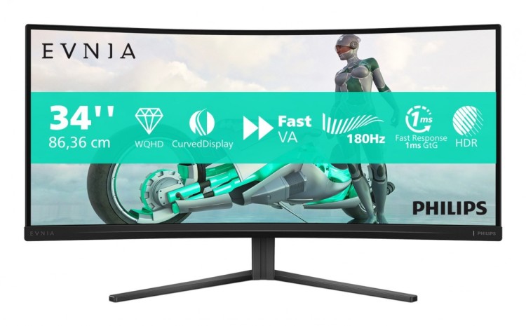 Philips Evnia 34M2C3500L/00 monitor komputerowy 86,4 cm (34") 3440 x 1440 px Wide Quad HD LCD Czarny