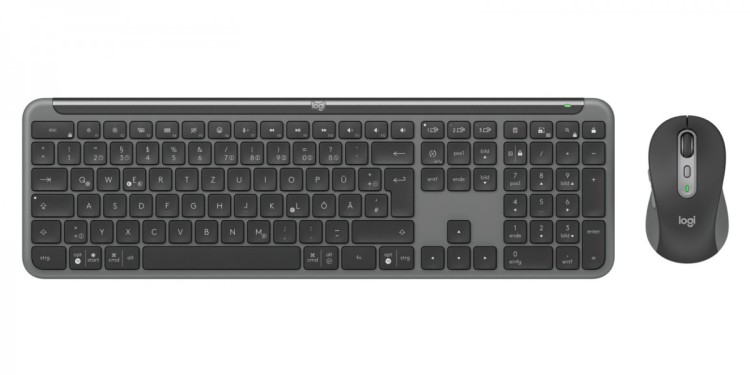 Logitech MK950 Signature for Business klawiatura Dołączona myszka Biuro RF Wireless + Bluetooth QWERTZ Niemiecki Grafitowy