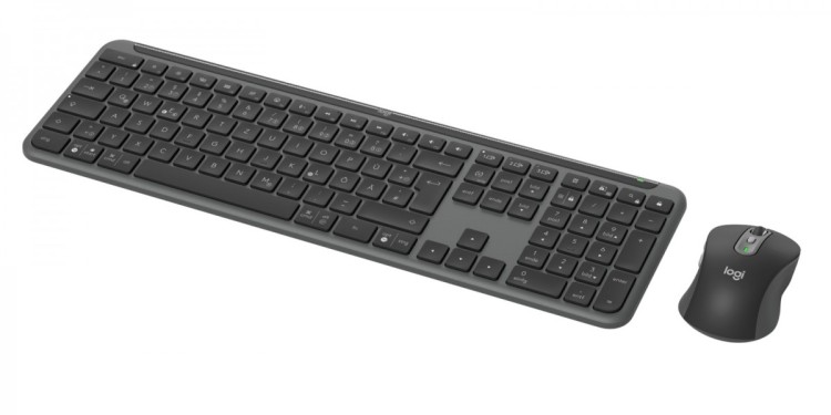 Logitech MK950 Signature for Business klawiatura Dołączona myszka Biuro RF Wireless + Bluetooth QWERTZ Niemiecki Grafitowy