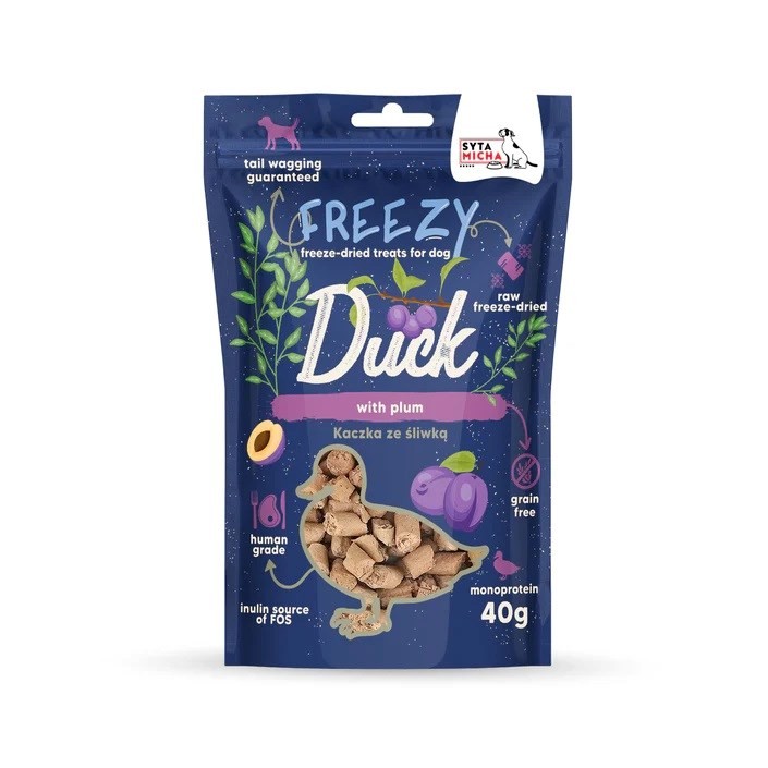 SYTA MICHA FREEZY Kaczka ze śliwą i suszonym tymiankiem przysmak dla psa 40g