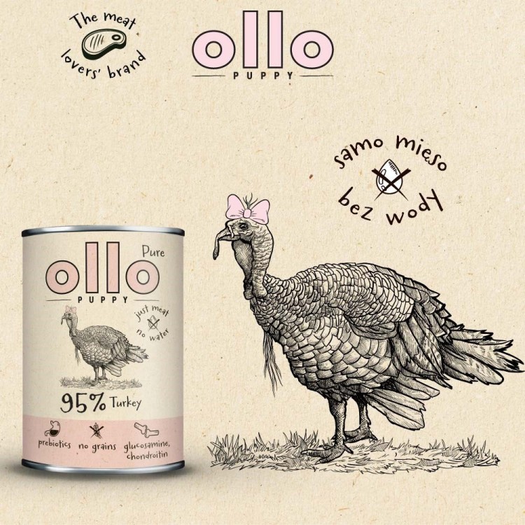 Ollo Puppy Pure Indyk 850g
