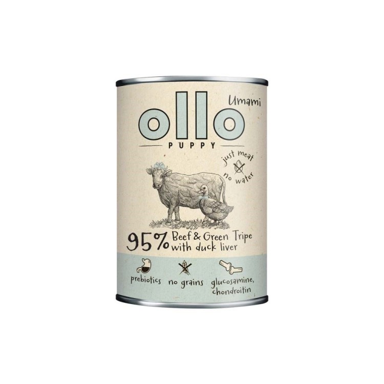 Ollo Puppy Umami Woł. żwacze z Kaczą Wątrobą 850g