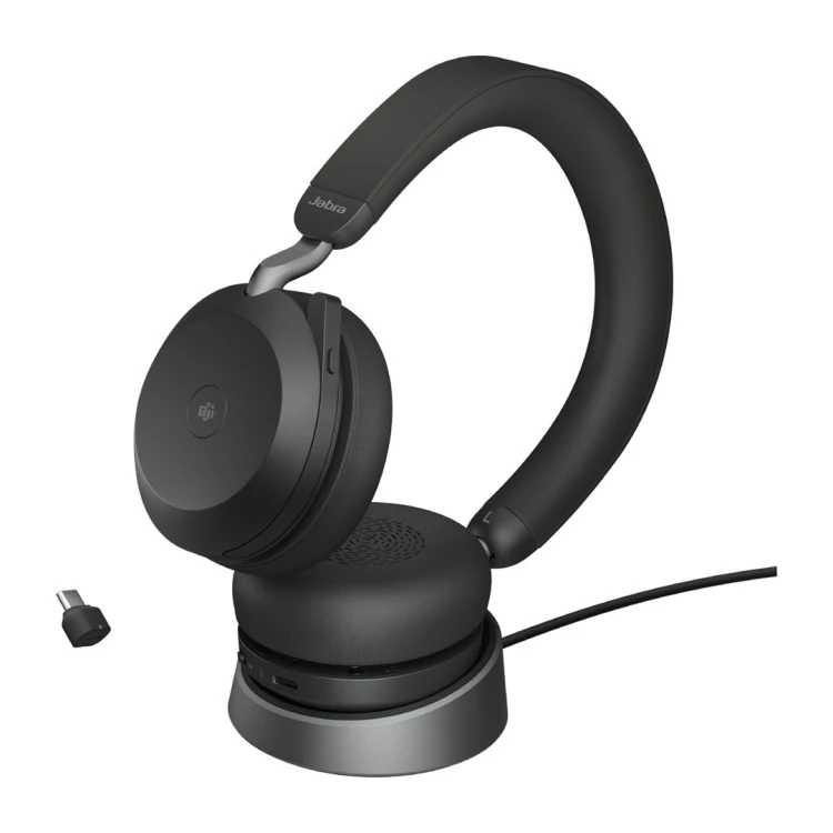Jabra 27599-999-889 słuchawki/zestaw słuchawkowy Przewodowy i Bezprzewodowy Opaska na głowę Połączenia/muzyka USB Type-C Bluetooth Podstawka do ładowa