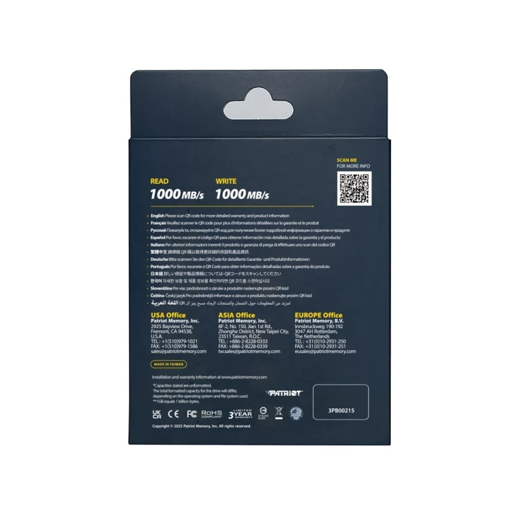 Patriot Transporter LT 512GB USB3.2 Type-C SSD 1000 MB/s Alu Black