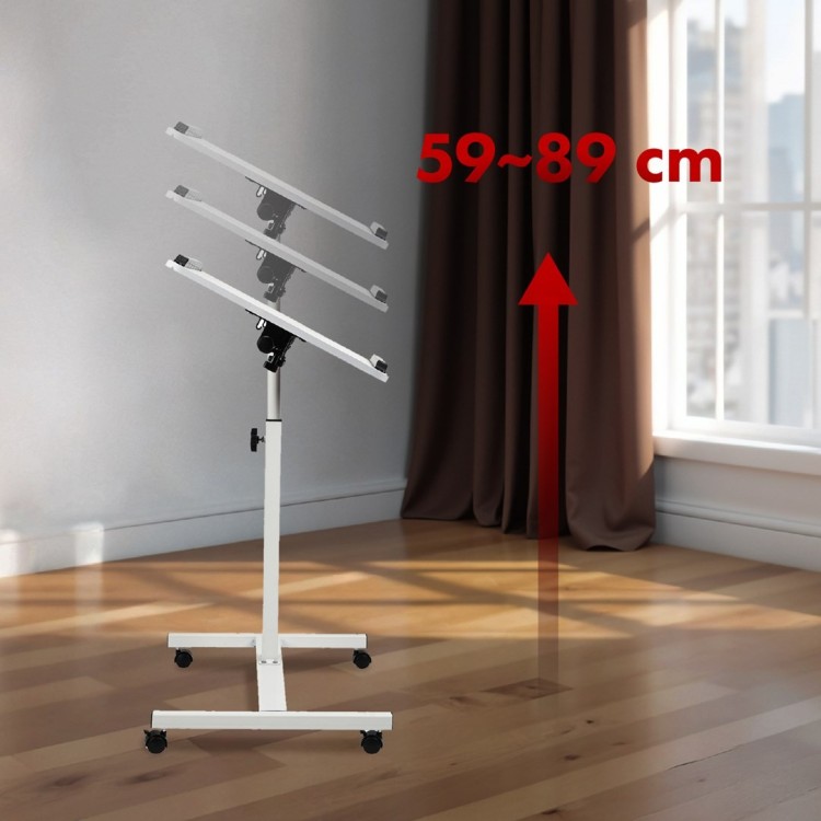 MACLEAN MOBILNE BIURKO/STAND NA LAPTOP, BIAŁE, REGULACJA WYSOKOŚĆ 59-89CM, MAX. 30KG MC-121 W