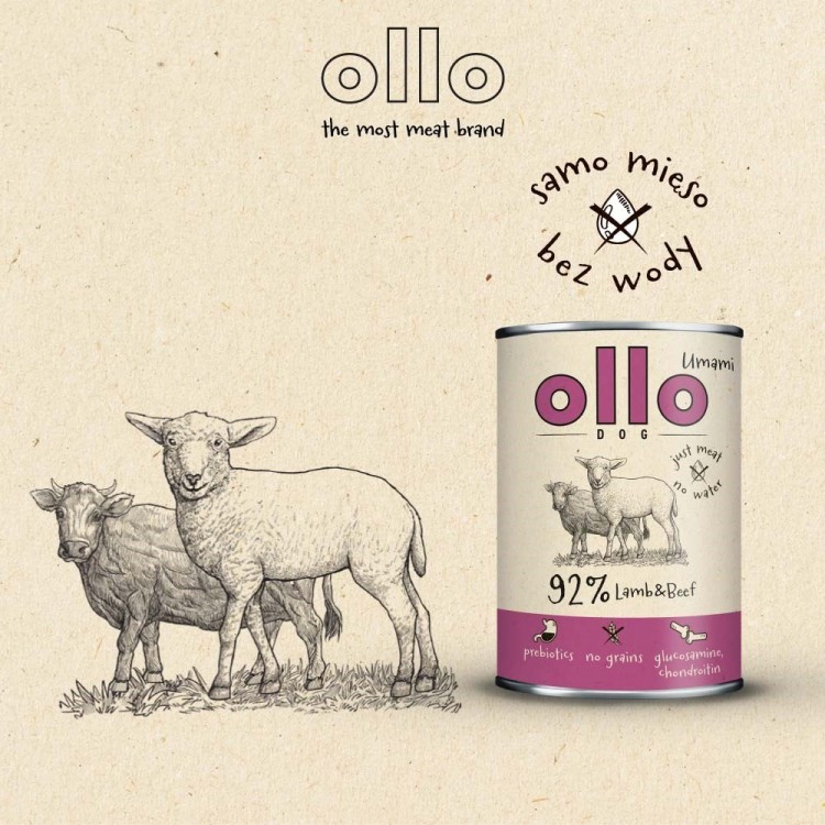 Ollo Umami Jagniecina i Wołowina 850g