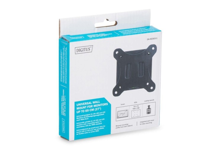 Uchwyt ścienny do monitora DIGITUS DA-90303-1 (ścienne; 10" - 27"; max. 18kg)