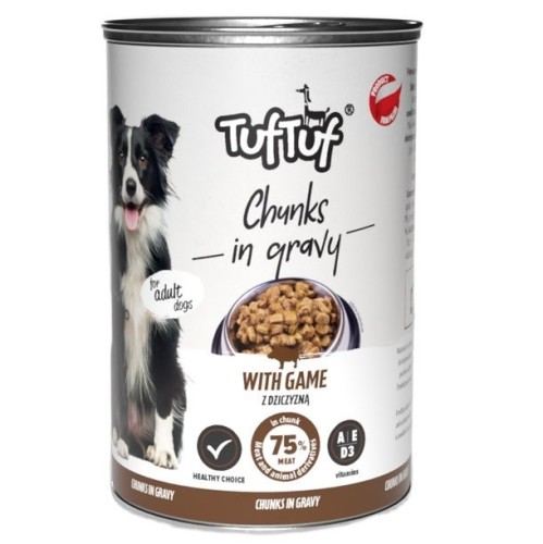 Tuf Tuf Puszka kawałki mięsne z dziczyzną dla psa 1250g