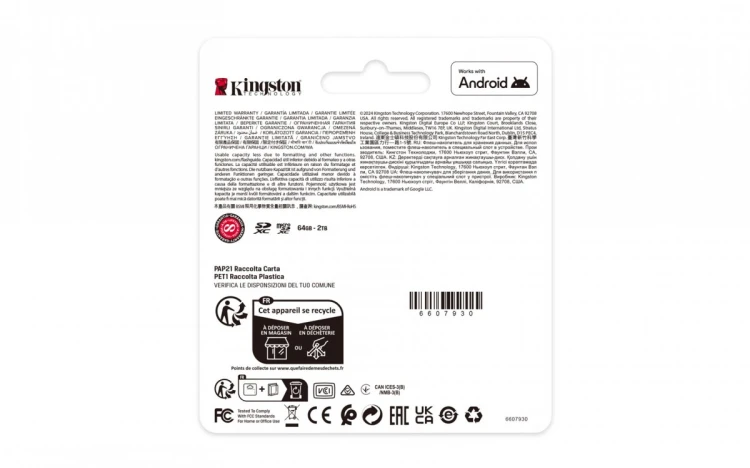 KINGSTON microSDXC 64GB Canvas Select Plus 3 + ADP