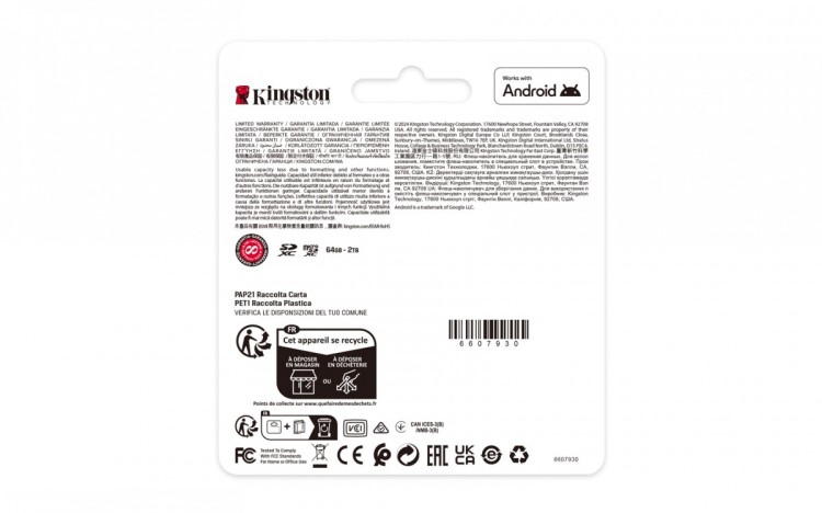 KINGSTON SDXC 64GB Canvas Select Plus Gen3 100MB/s