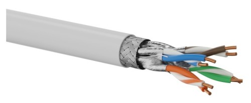 Q-LANTEC Kabel S/FTP kat.6A, sieciowy, skrętka, LSOH, Dca 4x2x23 AWG, 10Gb/s, szary, 500m (KIS6ALSOH500DQ)