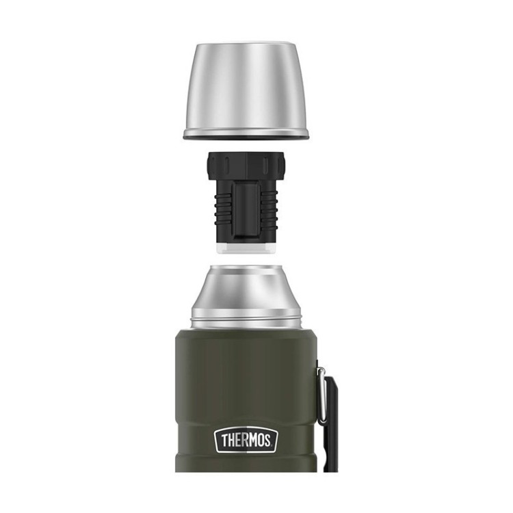 Termos z uchwytem na napoje 470 ml THERMOS - zieleń wojskowa
