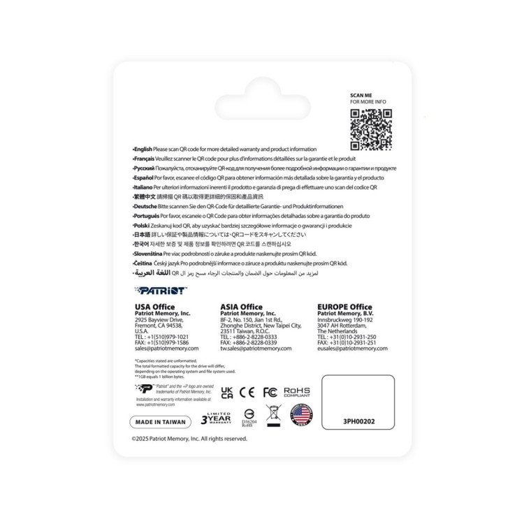 Patriot FLASHDRIVE Tab T560 64GB Dual USB 120MB/s