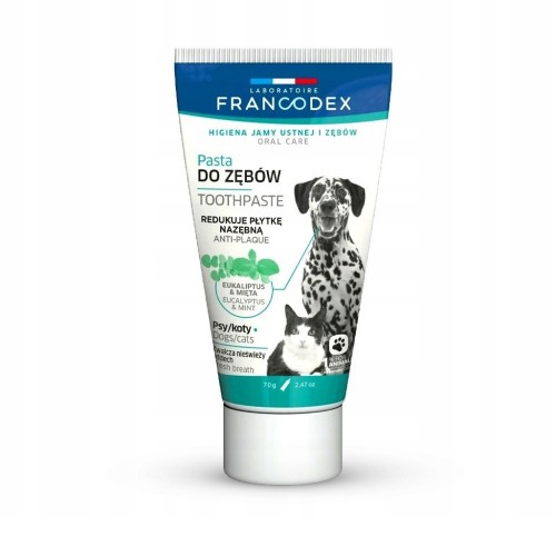 FRANCODEX Pasta do czyszczenia zębów dla psów i kotów 70g