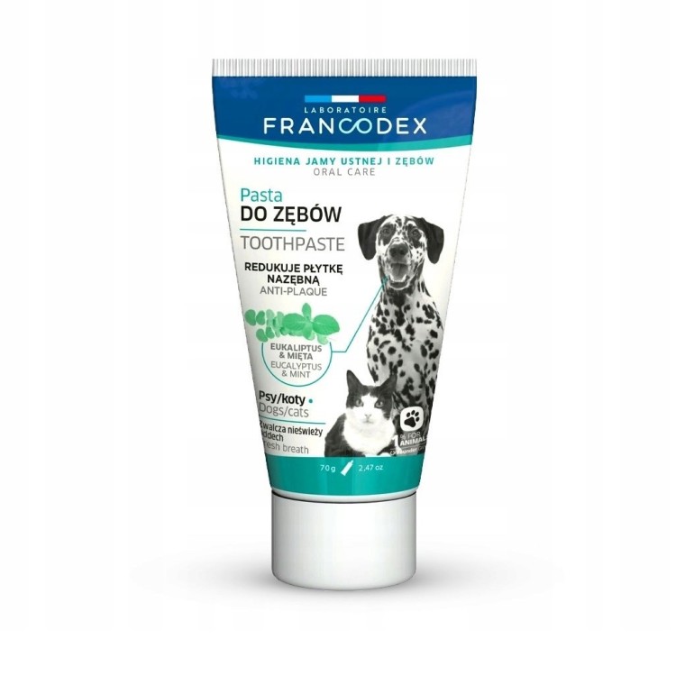FRANCODEX Pasta do czyszczenia zębów dla psów i kotów 70g