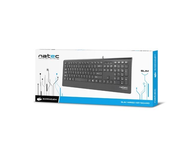Klawiatura membranowa NATEC Barracuda NKL-0876 (USB 2.0; (US); kolor czarny)