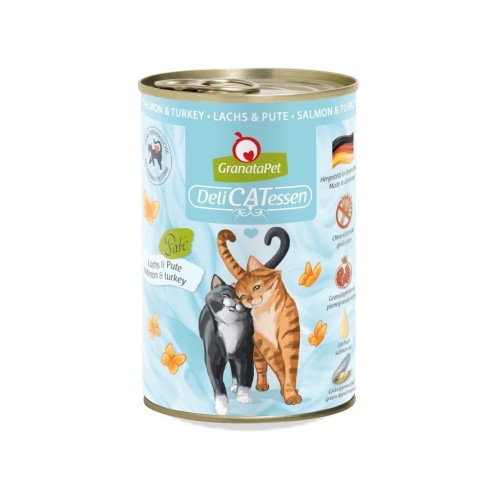 GranataPet DeliCatessen łosoś i indyk mokra karma dla kota 400g