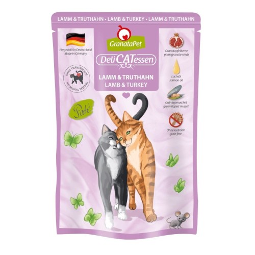 GranataPet DeliCatessen jagnięcina i indyk karma mokra dla kota 85g