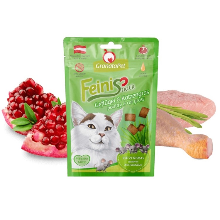 GranataPet FeiniSnack drób i kocia trawa przysmak dla kota 50g