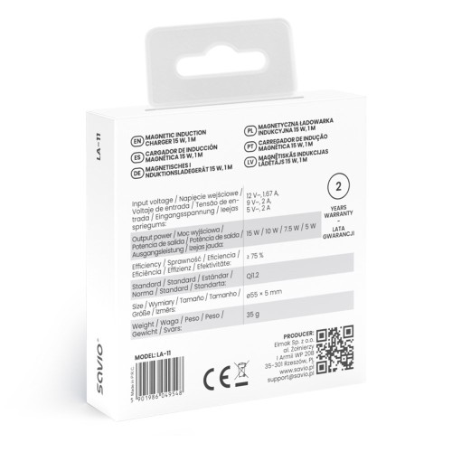 SAVIO ŁADOWARKA INDUKCYJNA 15W 1M LA-11
