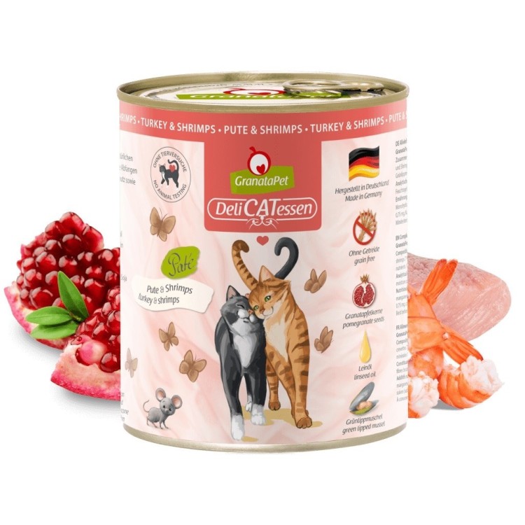 GranataPet DeliCatessen indyk i krewetki karma mokra dla kota 800g