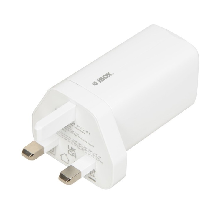 ŁADOWARKA SIECIOWA I-BOX C-65 GAN PD65W KABEL, BIAŁA