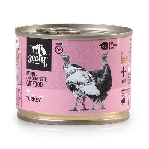 3Coty TURKEY for Senior Cats 180g
