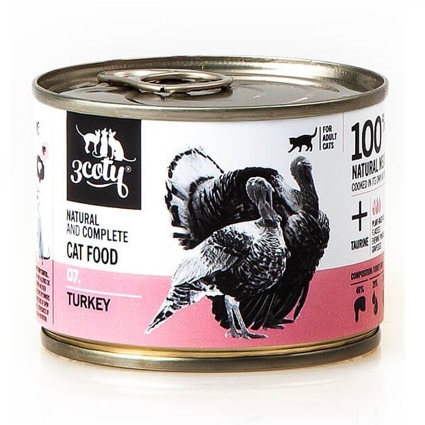 3Coty TURKEY for Adult cats 180g
