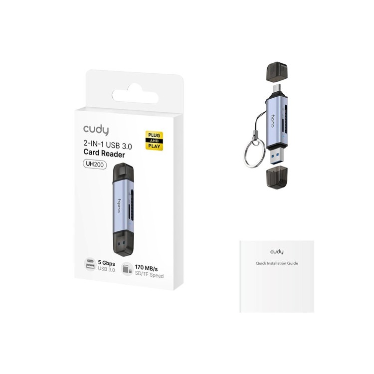 Czytnik kart CUDY UH200 2-In-1 USB 3.0