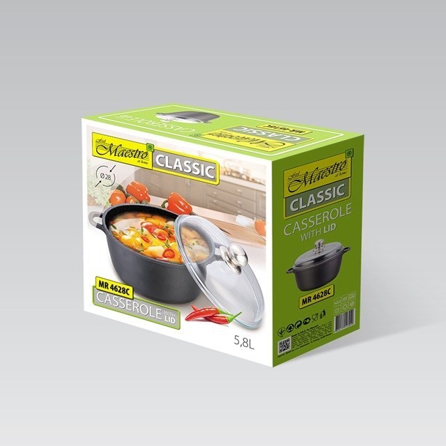 Garnek z pokrywką 28 cm, 5,8 l MR-4628C MAESTRO