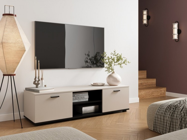 Szafka RTV SOHO 140x43x37 kaszmir+czarny